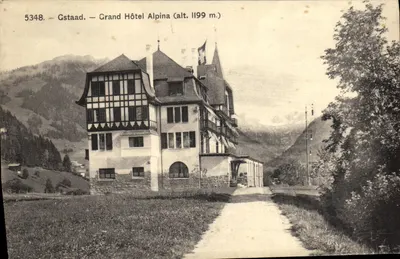 Gstaad — Grand Hôtel Alpina (alt. 1199 m.) — editor Verlag E. Wyss, Papeterie, Gstaad