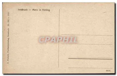Hötting — Motyw w Hötting — G. Pünich, Innsbruck — Rewers