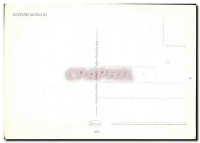 Stara pocztówka Kostium Sicialiani Folklore Kobiety — Rewers