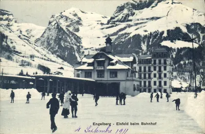 Engelberg - Campo de gelo perto da estação ferroviária — Verlag Frau Grüter b. Bahnhof Engelberg, n°7