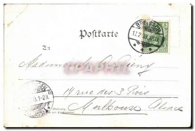 Bilhete postal antigo Breisach — Verso