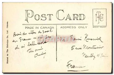 Scuola pubblica centrale — Vernon, B.C. — The Heliotype Co., Ltd., Ottawa — Verso