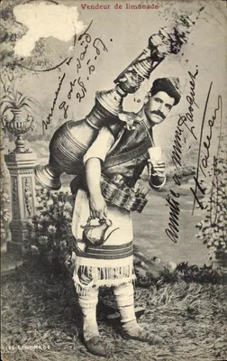 Vendedor de limonada — traje oriental — editor 'DE LIMONADE' e número de série 7934