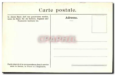 Stara pocztówka Rue a Lugano — Rewers