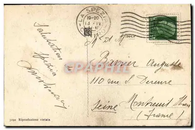 Golf van La Spezia - Panorama van Lerici en de heuvels — uitgever onbekend, n° 3192 — Achterkant