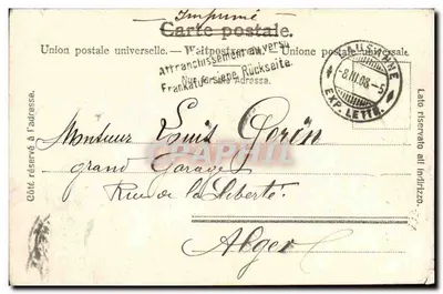 Bilhete postal antigo Ouchy — Verso