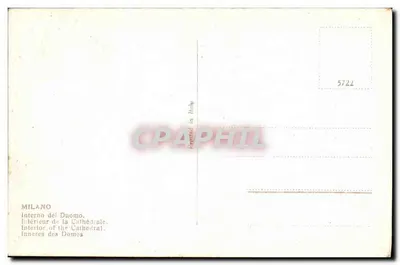 Widok wnętrza katedry w Mediolanie — Mediolan — wydawca nieznany, nr serii 5722 — Rewers