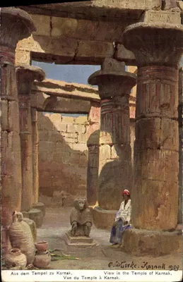 Vista do Templo em Karnak — C. Wurke, Karnak 1909
