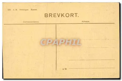 Widok budynku gotyckiego z cegły — Eneret — J. M. Helsinger — Rewers