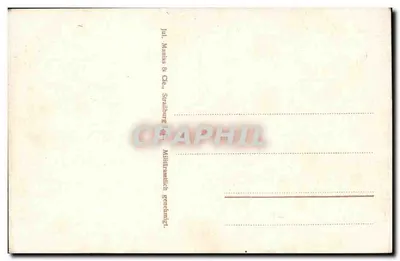 Saudação do Schwarzwald — paisagem com cascata e casa — Jul. Manias & Cie., Strasbourg — Verso