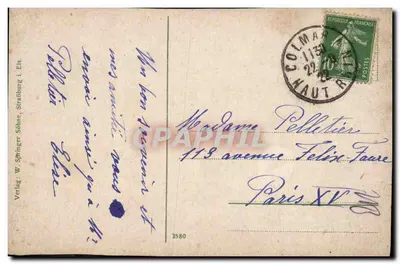 Weier im Tal (Wogez) — Kampania 1914/15 — Wydawca W. Springer Söhne, Straßburg i. Els. — Rewers