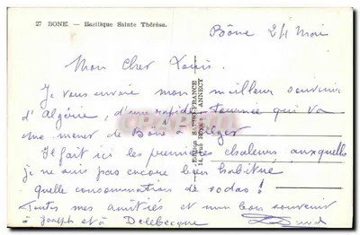 Bône — Bazylika św. Teresy — Wydawnictwo Sapho-France Annecy, nr 27 — Rewers