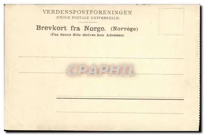 Övstebrofoss perto de Videsæter, Opstryn — Nordfjord — O. Svanøe, Bergen — editor 1905 — Verso