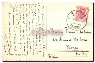 Marzio (m. 728 s.m.) — Panorama z Sasso di Bolle — Prop. ris. Ugo Morandi — Rewers