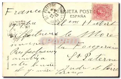 Bilhete postal antigo Catedral de León Vista Geral — Verso