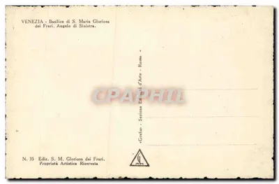 Anjo tocando mandolina — Basílica de S. Maria Gloriosa dei Frari, Veneza — Edição « Grahas » — Verso