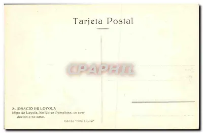 S. Ignácio de Loyola — Ferido em Pamplona — Edição 'Hotel Loyola' — Verso