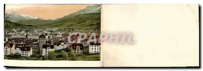 Panorama von Luzern — vue panoramique de la ville et du lac avec montagnes enneigées — éditeur non visible — Rückseite