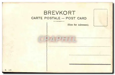 Berdalssstaburet na Bygdø — wnętrze drewnianej chaty — Værings Kunstsforlag, 1905 — Rewers