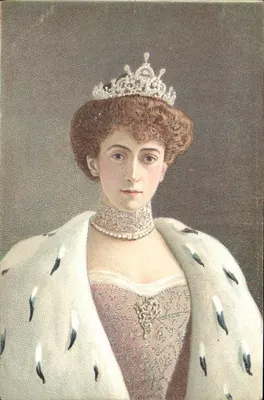 Królowa Aleksandra Rosji — portret w kolorze — numer serii nie widoczny