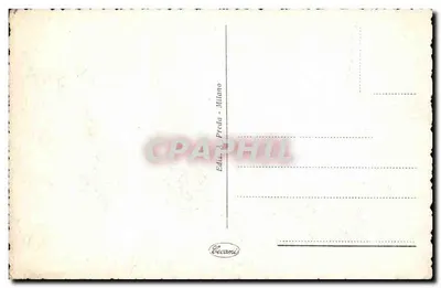 Como - Panorama — widok z lotu nad jeziorem i górami — wydawca A. Preda, Mediolan — Rewers