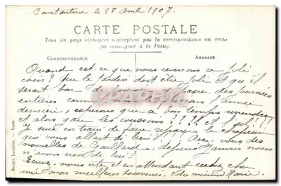 Vue de Constantine — éditeur Société Lumières, Lyon — n° de série non visible — Verso