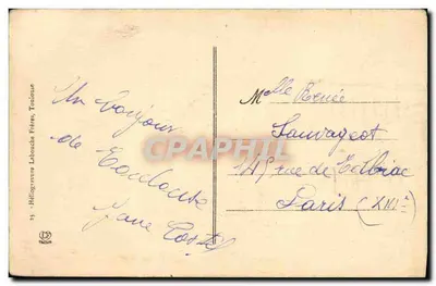 Toulouse - Cour do Hotel d'Assézat (canto da Tujup) — Hélio 19, editor Hélio — Verso