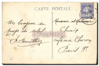 Tarjeta postal antigua Ales Monumento a los Muertos — Reverso