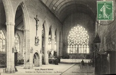 Interior da Igreja dos Carmelitas — A Rosace — Pont-l'Abbé — Coleção Villard, Quimper