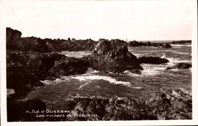 Ilha de Ouessant — Os rochedos de Créac'holl — editor C.A.P. Strasbourg
