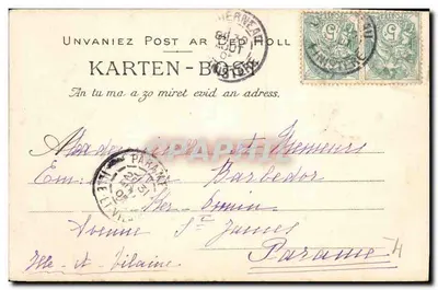 Stara pocztówka Landerneau Eglise Saint Thomas — Rewers