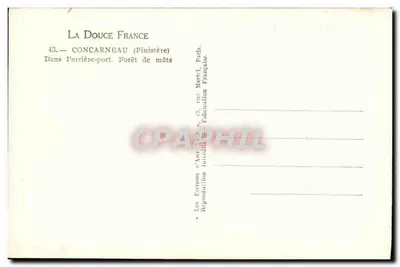 Concarneau (Finistère) — porto traseiro, floresta de mastros — Les Éditions d'Art Yvon, Paris — Verso