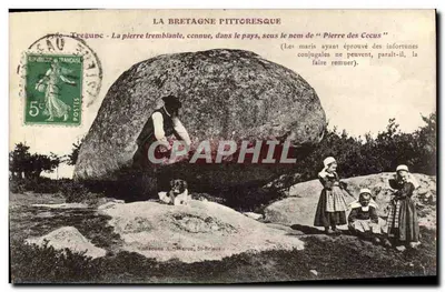 Tregunc - A pedra tremulante, conhecida no país pelo nome de "Pedra dos Cocus" — Coleção A. Waros, St-Brieuc