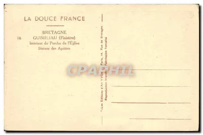 Estatuas de los Apóstoles — Interior del Portal de la Iglesia — Ediciones d'Arte YVON, París — Reverso