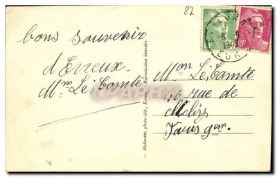 Évreux — Dwa Monumenty "Souvenir Français" — Rewers