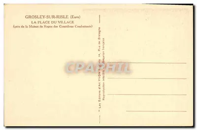 Grosley-sur-Risle (Eure) — Plac wioski — blisko Domu Weteranów Teatralnych — Wydawnictwo Sztuki Yvon, Paryż 14 — Rewers