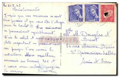 Stara pocztówka Chateaudun Les Bords du Loir Le Chateau — Rewers