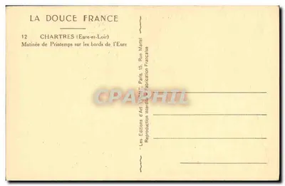 Chartres — Wiosenna scena na brzegach Eury — Les Éditions d'Art Yvon — Rewers