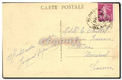 Bilhete postal antigo Redon O Canal de Nantes a Brest Barco Peniche — Verso