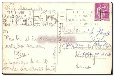 Dinard — La Piscine et la Plage de l'Écluse — éditeur Real-Photo, Strasbourg, n° 96 — Verso