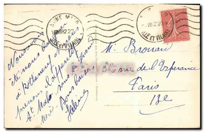 St-Malo - A Praia de Bon Secours e os Muros — editor 'Les Arts Photographiques' n°94 — Verso