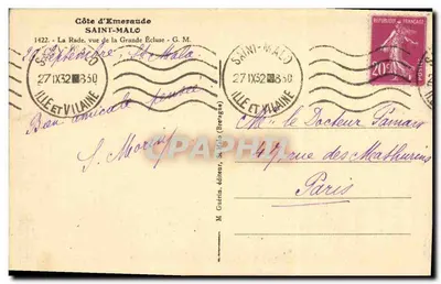 Saint-Malo — Rada widziana z Wielkiej Zasłony — Morice — Rewers