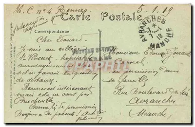 Rennes — Liceum i Aleja Gare — Wydanie Specjalne L'Ouest-Eclair, nr 48 — Rewers