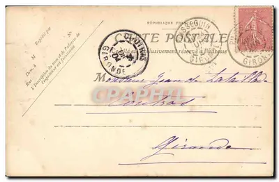 St-Émilion, blisko Libourne — Dzwonnica zbudowana nad jednolitym kościołem (XI w., Mon. Hilt.) — Henry Guillier, 31, ulica Pommeuse — Rewers
