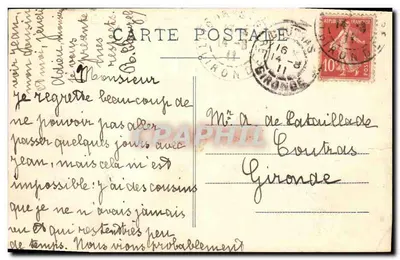 Pomerol, perto de Libourne — Castelo de Sales — Henry Guilleux, Rua Fonneuve — Verso