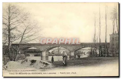 St-Médard-de-Guizières, perto de Libourne — Pontes sobre a Isle — Henry Cuillier, 31, 42 Isle e Sa., Fotógrafo