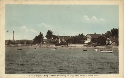 Cap-Ferret (Gironde) — Praia do lado do Bassin — Maré alta — Ed. P. Rousting - Novas Galerias