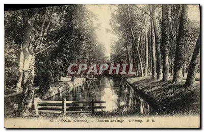 Pessac (Gironde) — Castelo de Saige - O Lago — Fototipia Marcel Delboy, Bordeaux
