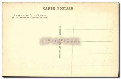 Arcachon. Pôr do sol — Éditions Léo Navers, n° 48 — Verso