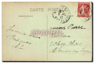 Bordeaux — Plac i Brama Bourgogne oraz Strzała Świętego Michała — Marcel Delboy, fototypia, Bordeaux, n°64 — Rewers